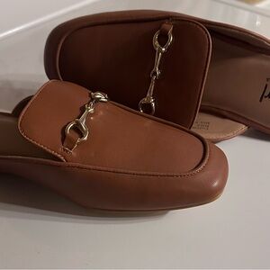 Brown Leather Slip-On Loafers